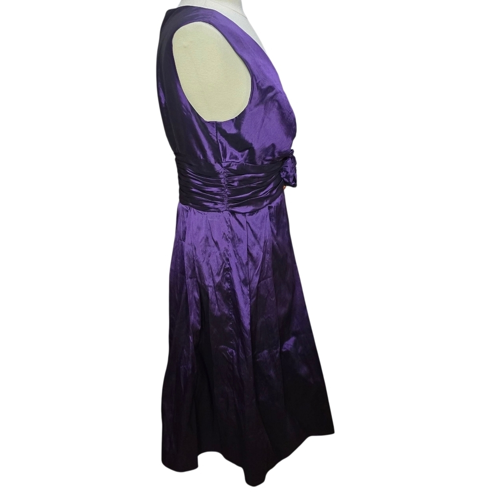 NWT Eliza J Purple Pleated Midi Formal Dress Size 14 Style EJ1M0422 Missy - Picture 6 of 15